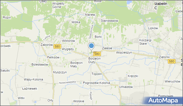 mapa Borzęcin, Borzęcin gmina Stare Babice na mapie Targeo